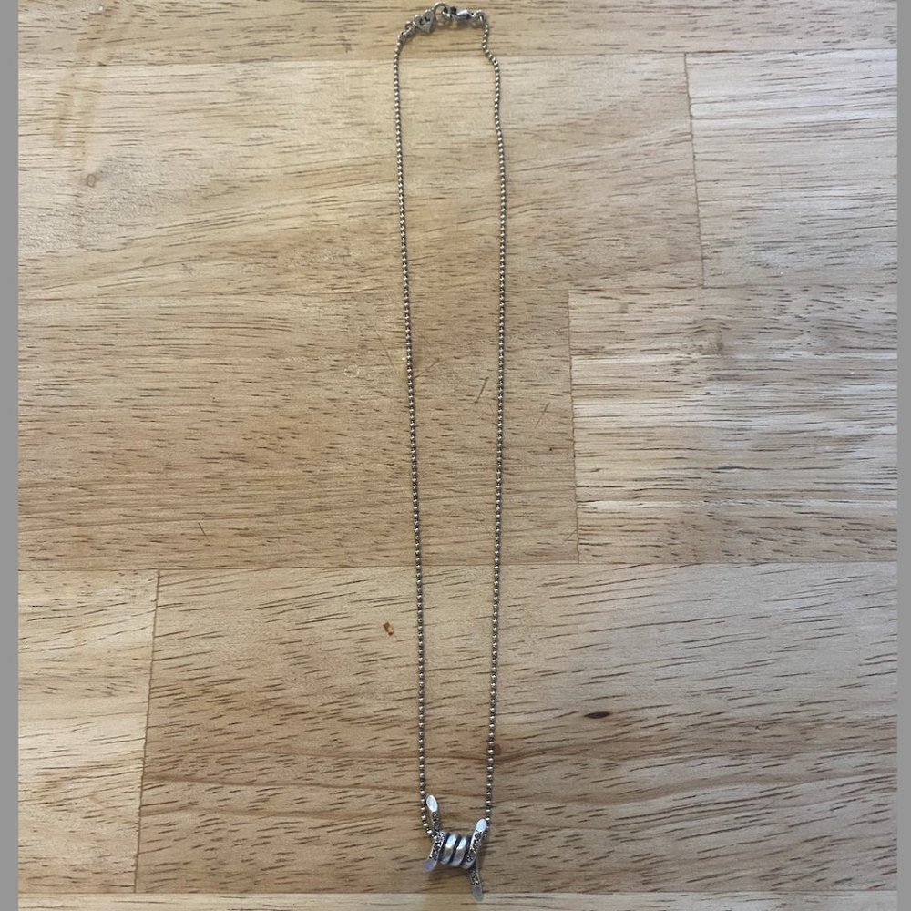 Chan Luu Sterling Silver and Diamond Barbed wire Necklace
